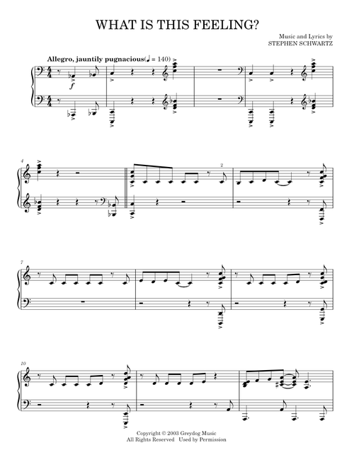What Is This Feeling? (from Wicked) - Stephen Schwartz, Wicked Musical (Piano Solo)