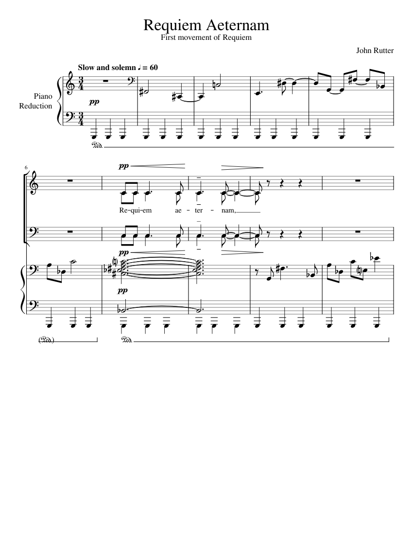 Requiem Aeternam - John Rutter Requiem Sheet Music for Piano, Soprano ...