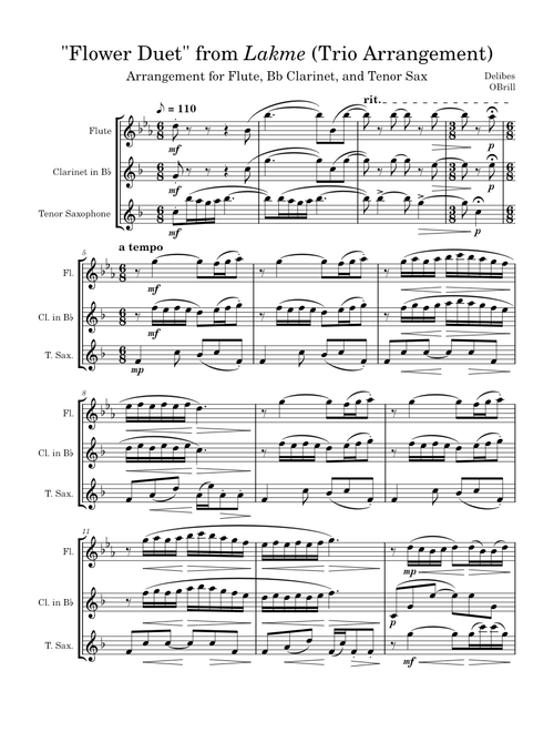 Flower Duet  Trio Arrangement