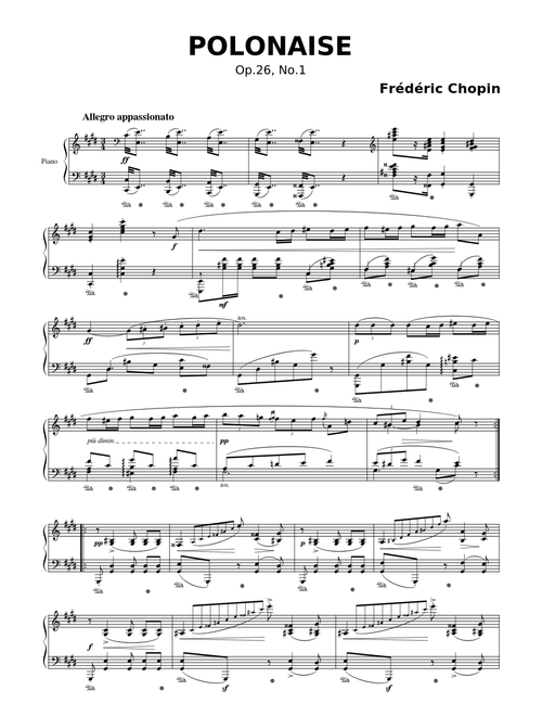POLONAISE en Ut# mineur – Frédéric Chopin