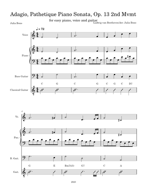 Adagio from the Pathetique Piano Sonata, Op. 13 2nd Movement – Ludwig van Beethoven