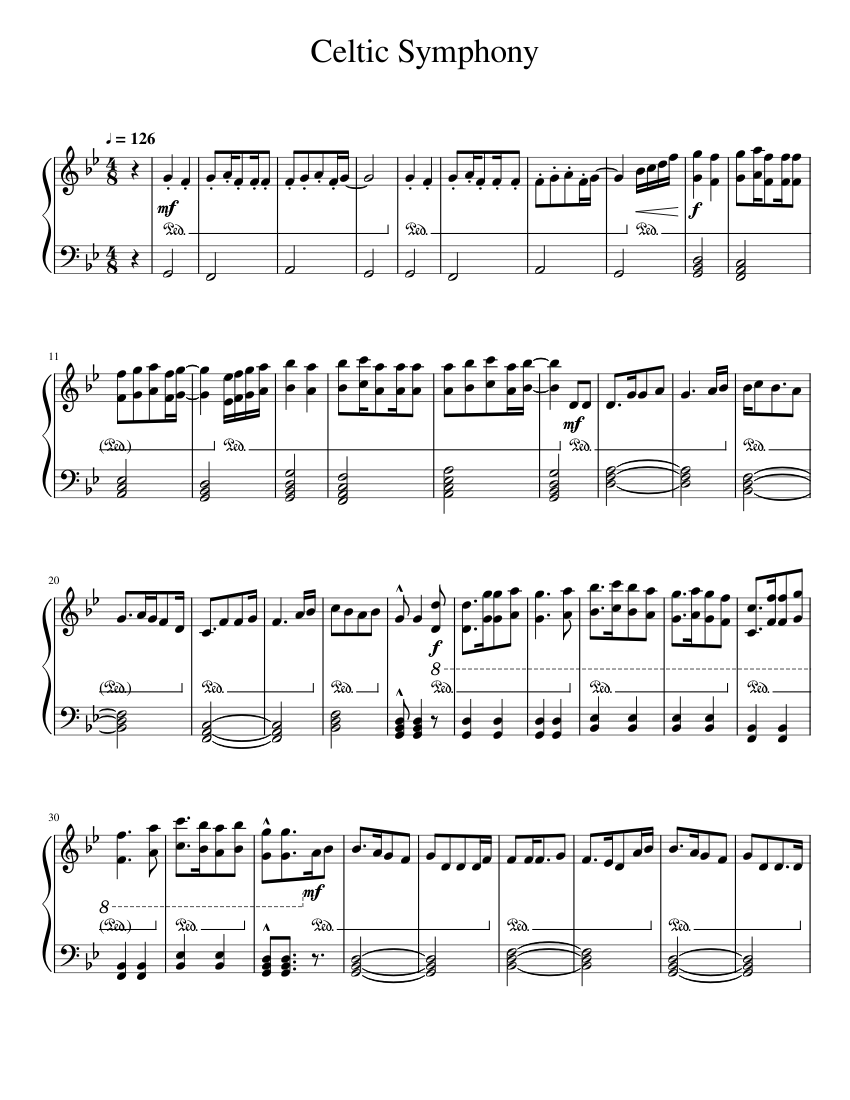 Celtic Symphony Sheet Music for Piano (Solo) | MuseScore.com
