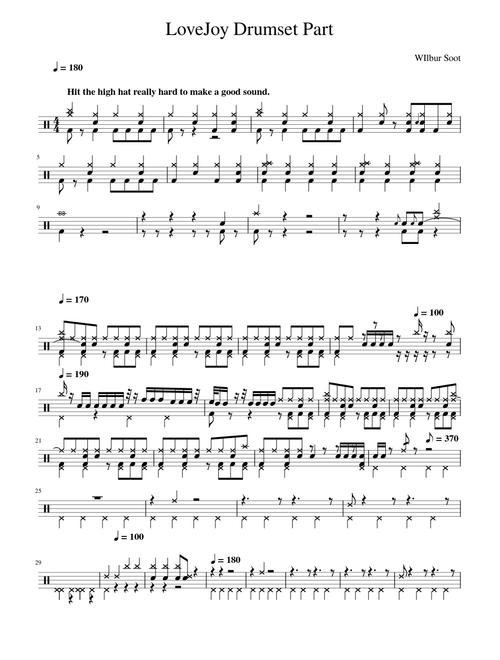 One Day  – Lovejoy  LoveJoy Drumset Part (Unfinished)