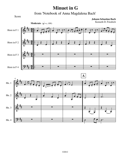 Three Minuets (Arr. Kenneth D. Friedrich) - J.S. Bach (Small Ensemble)