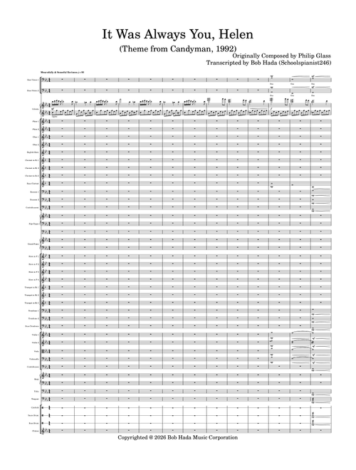 It Was Always You Helen (Theme of Candyman 1992) (Arr. Bob Hada (Schoolspianist246)) - Philip Glass (Full Orchestra)