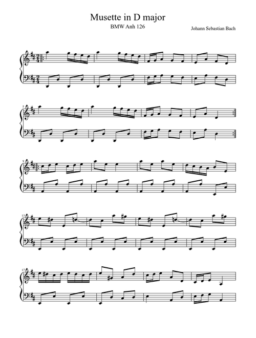 Musette D major Bach
