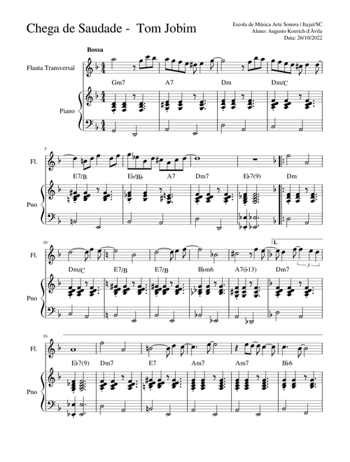 Chega de Saudade - Tom Jobim