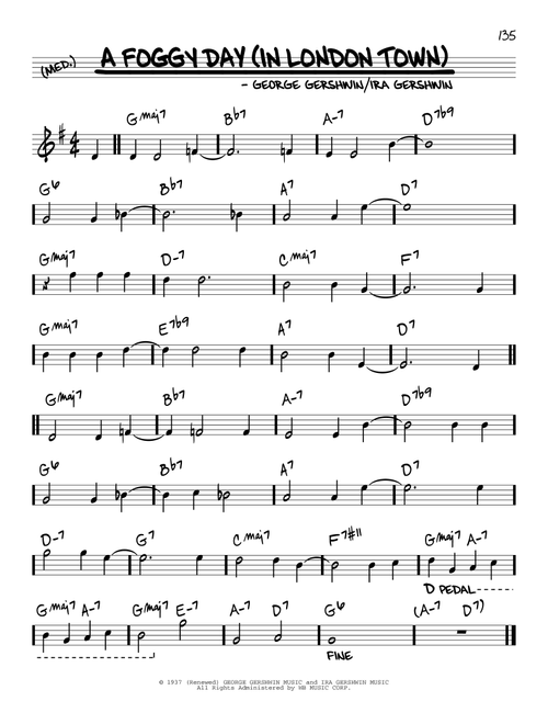 A Foggy Day (In London Town) - George Gershwin, Ira Gershwin (Real Book - Melody-Chords)