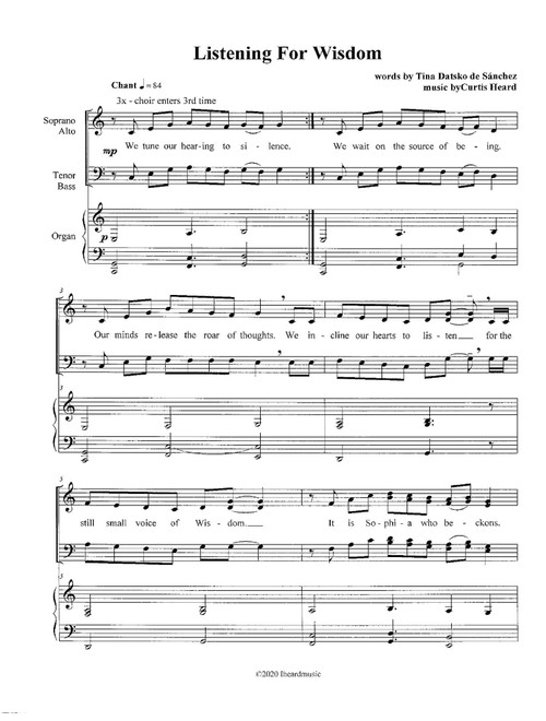 Listening for Wisdom - Curtis Heard (Choral, SATB)
