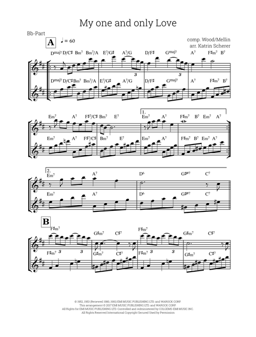 My One And Only Love (Arr. Katrin Scherer) - Guy Wood (Small Ensemble)