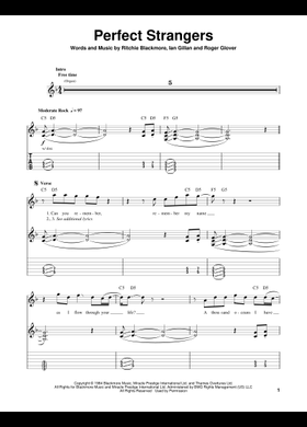 Free Perfect Strangers by Deep Purple sheet music | Download PDF