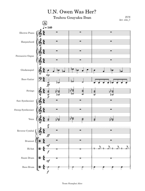 U.N. Owen was Her? – ZUN (Gouyoku Ibun) [Touhou Transcription]