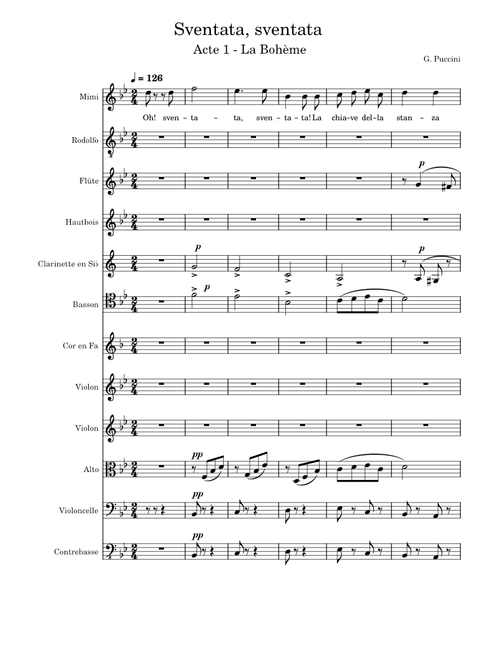 Puccini, La Bohème: Sventata, sventata