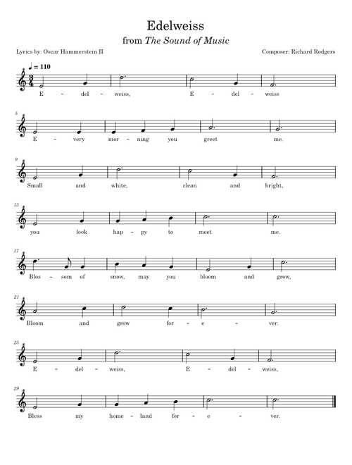 Edelweiss - Richard Rodgers from The Sound of Music