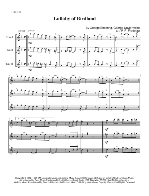 Lullaby Of Birdland (Arr. P. R. Frederick) - Ella Fitzgerald (Woodwind Ensemble)