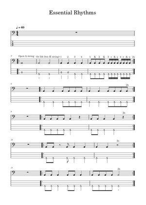 Essential Rhythms Sheet Music and Tab for Bass guitar (Solo ...