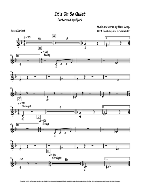 It's Oh So Quiet (Und Jetzt Ist Es Still) (Arr. David Lartey) - Bjork (Clarinet Solo)