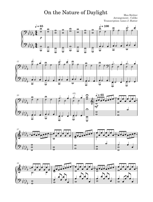 On the Nature of Daylight – Max Richter (Arrival | Shutter Island) Piano Solo