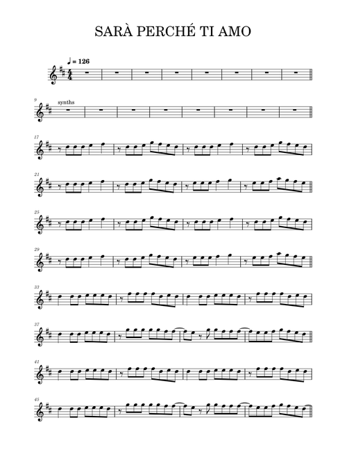 SARÀ PERCHÉ TI AMO (ALTO SAX RMX)