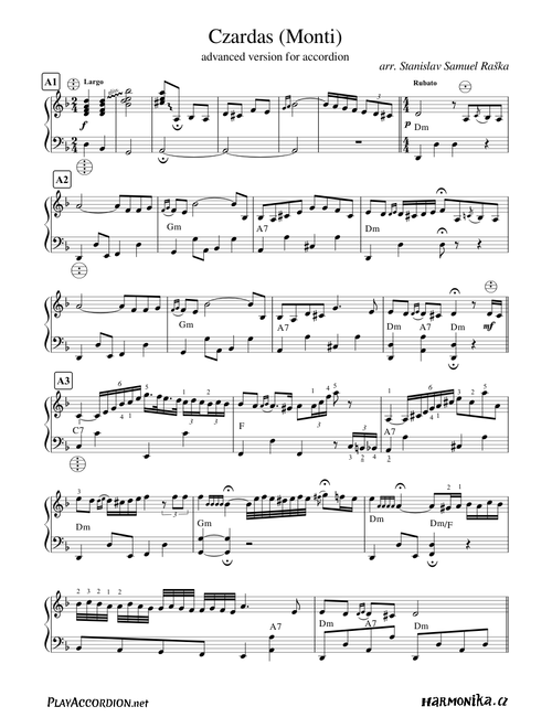 Czardas (Monti) - advanced version for accordion