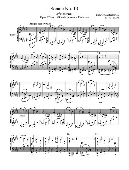 Sonate No. 13, 2nd Movement