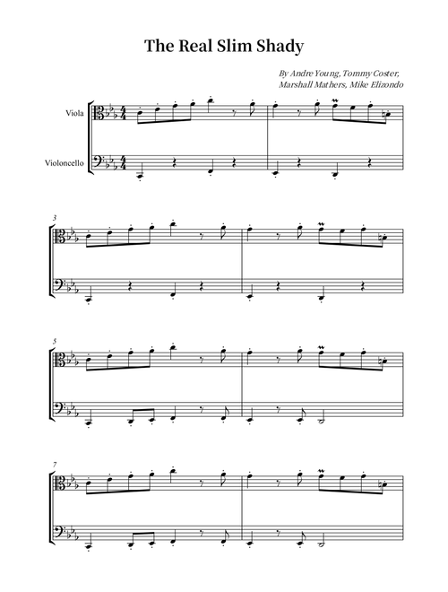 The Real Slim Shady (Arr. Wesley S. SIlva) - Eminem (Instrumental Duet)