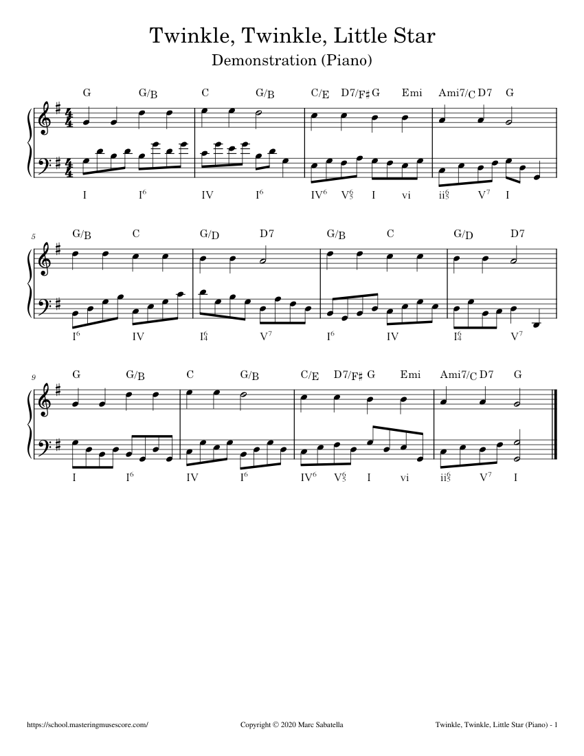 Twinkle twinkle little star easy sheet music cheap