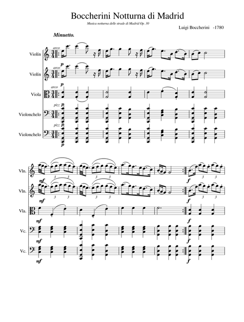Boccherini Notturna di Madrid For String Orchestra