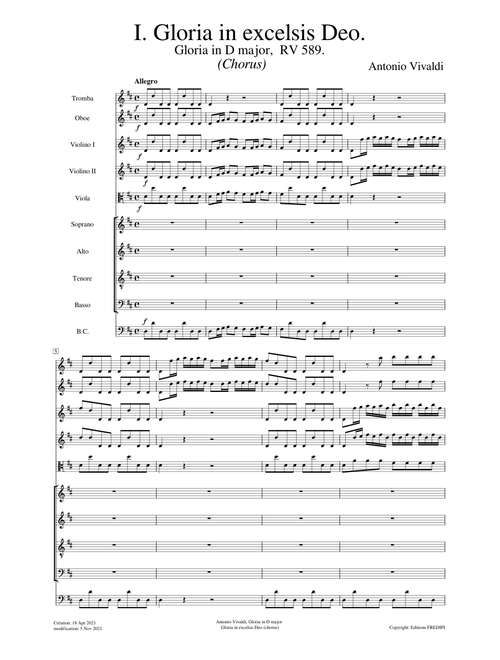 Gloria in D major, RV 589, I - Gloria in excelsis Deo – Antonio Vivaldi