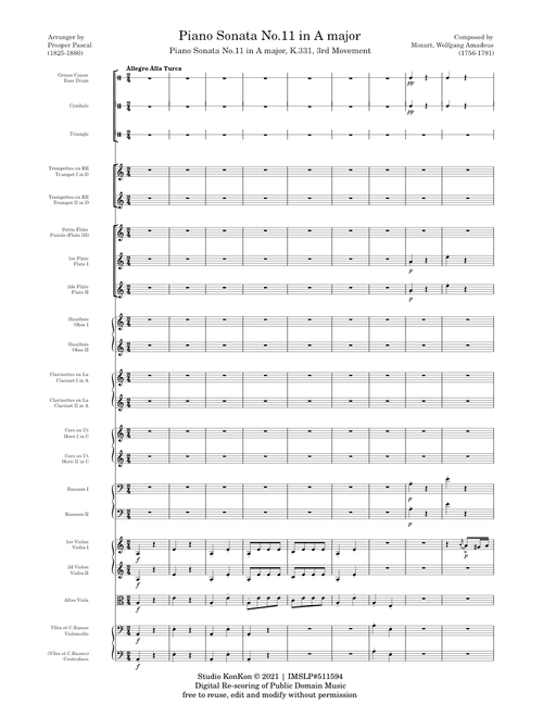 Piano Sonata No. 11, K. 331 (Turkish March) (Arr. Prosper Pascal)