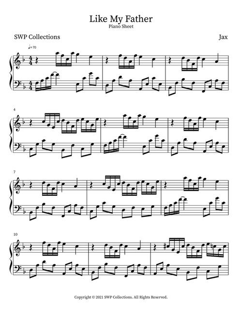 Like My Father - Jax (Instrumental Solo)