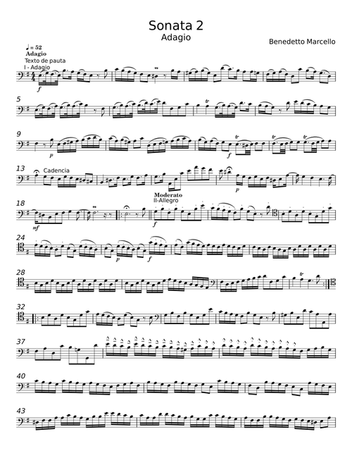 Cello sonata No 2 - Benedetto Marcello
