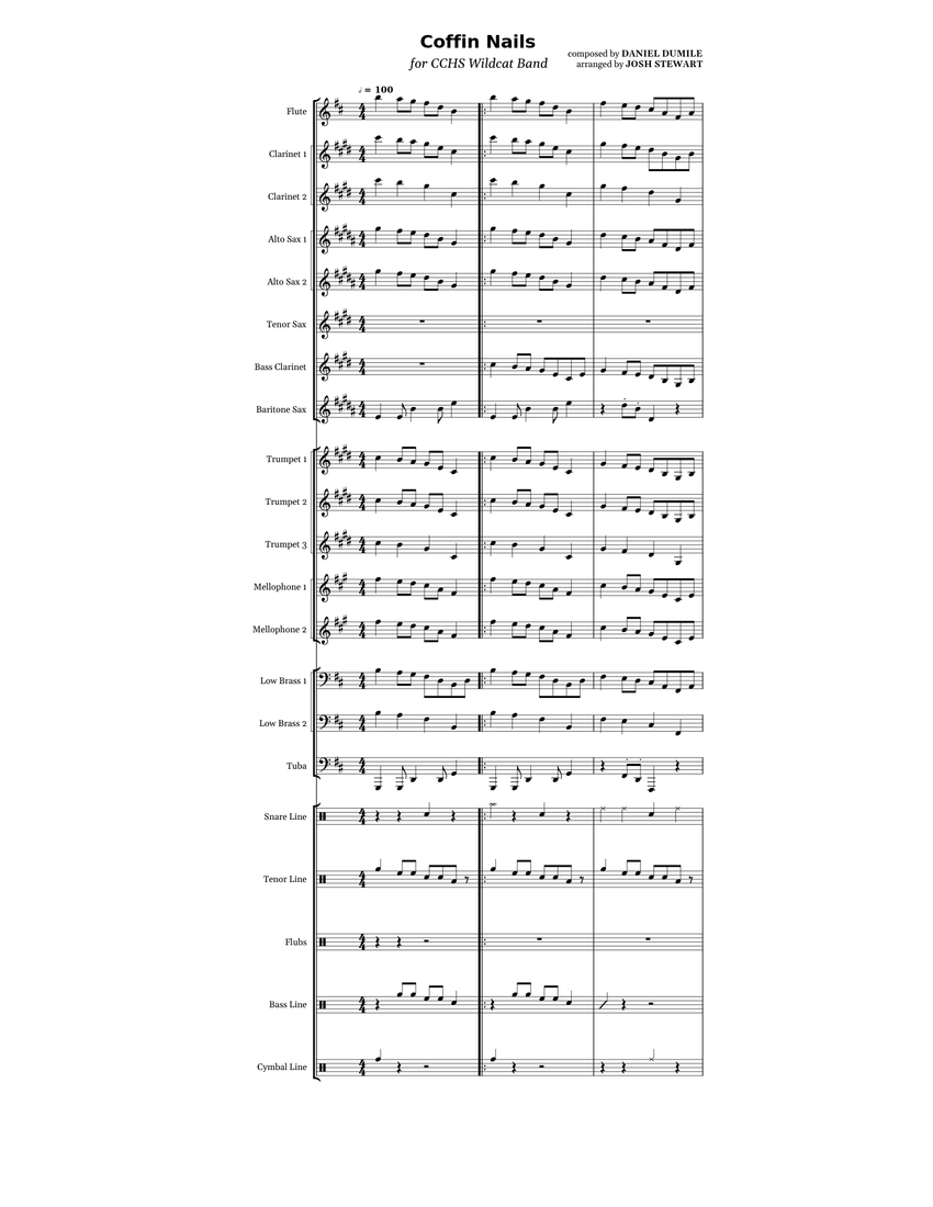 Coffin nails MF DOOM (Stand Tune Ver) Sheet music for Trombone, Tuba