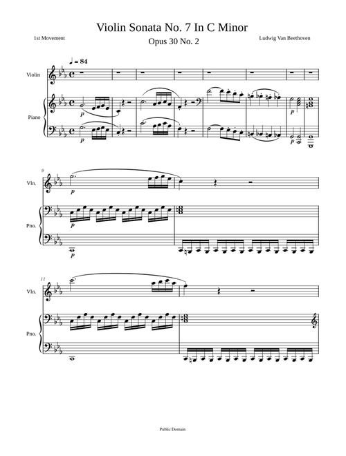 Violin Sonata No.7, Op.30 No.2 – Ludwig van Beethoven