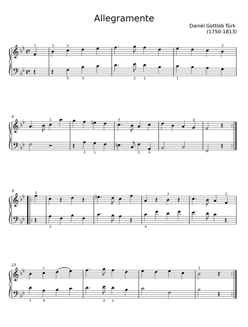 Allegramente in B flat Major - Daniel Gottlob Türk