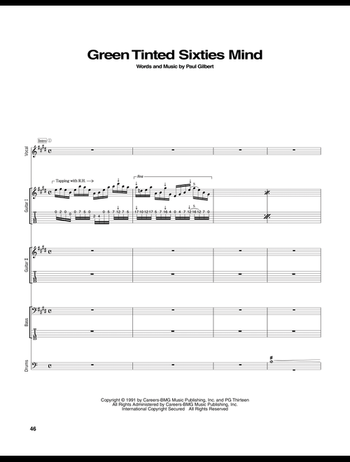 Green Tinted Sixties Mind - Mr Big (Guitar Tab)