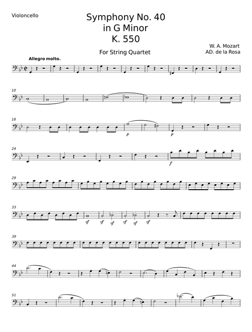Symphony No. 40 - W. A. Mozart Arr By Paolo Civitillo