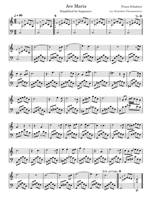 Ave Maria – Franz Schubert : Simplified for beginners (calliope sound)