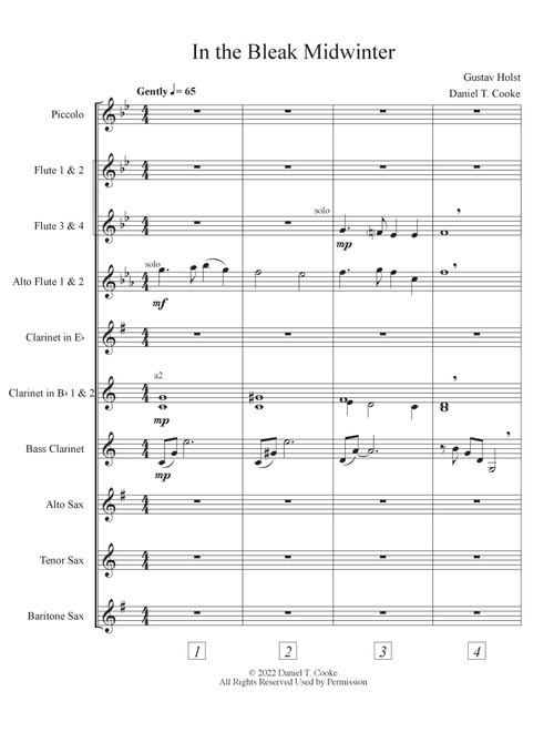 In the Bleak Midwinter (Arr. Daniel T Cooke) - Gustav Holst (Woodwind Ensemble)
