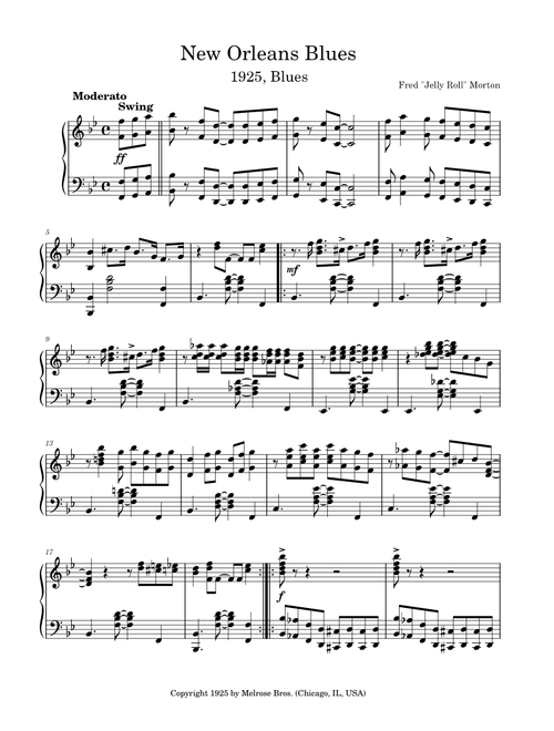 New Orleans Blues by Jelly Roll Morton (1925)