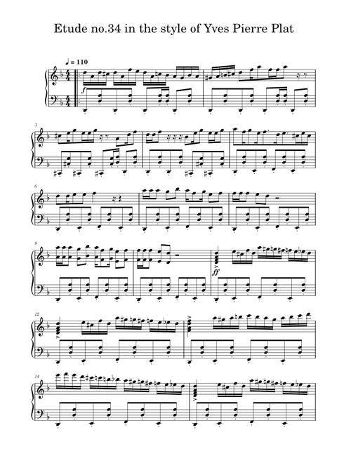 Etude no.34 in the style of Yves Pierre Plat