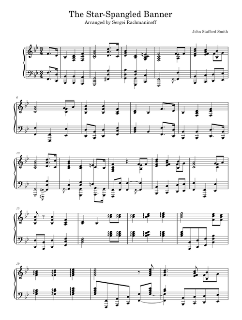 The Star-Splangled Banner (USA National Anthem) - John Smith (Arr. Rachmaninoff)