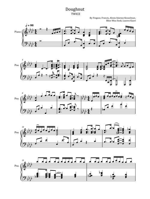 Doughnut (Arr. poon) - Twice (Piano Solo)