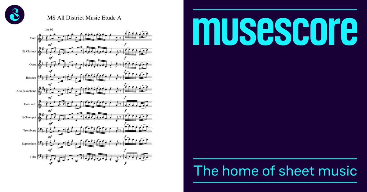Middle School All-District Etude A Sheet Music for Trombone, Euphonium ...