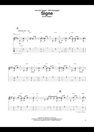 Play Official version of Signe Sheet Music by Eric Clapton for