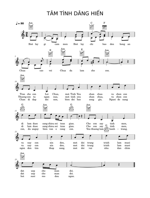 TÂM TÌNH DÂNG HIẾN – unknown composer Tam Tinh Dang Hien