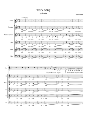 Work Song - Hozier [SSAA] Sheet Music for Synthesizer, Voice
