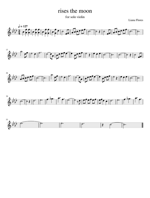 rises the moon – solo violin