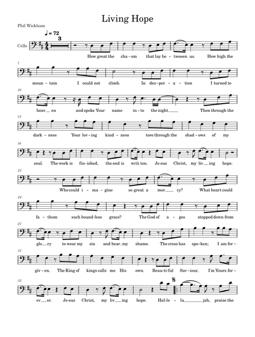 Living Hope (Cello)