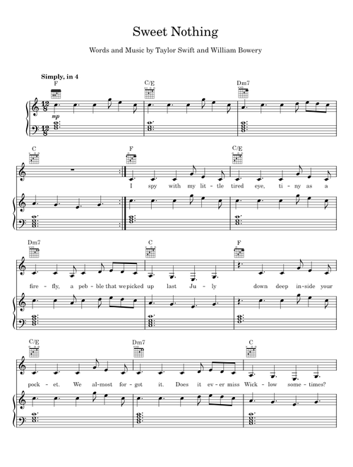 Sweet Nothing - Taylor Swift